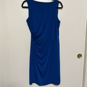 Maggy London Royal Blue Draped Midi Dress